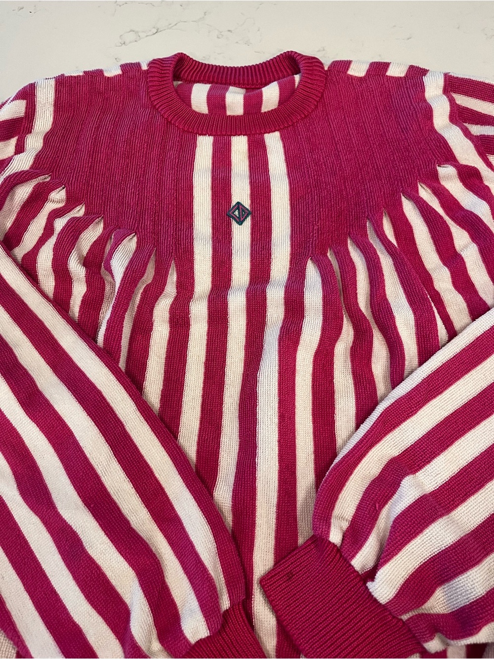 Christian Dior ✨RARE ✨ Vintage Stripe Crewneck Sweatshirt - 90s Luxury Retro - Picture 8 of 12